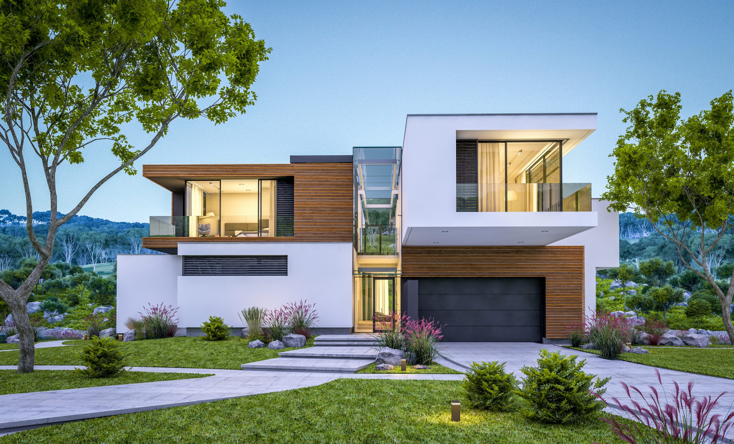 Modern home with Home Security systems in Los Angeles