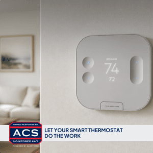 Smart thermostat controlled with the ACS Security app