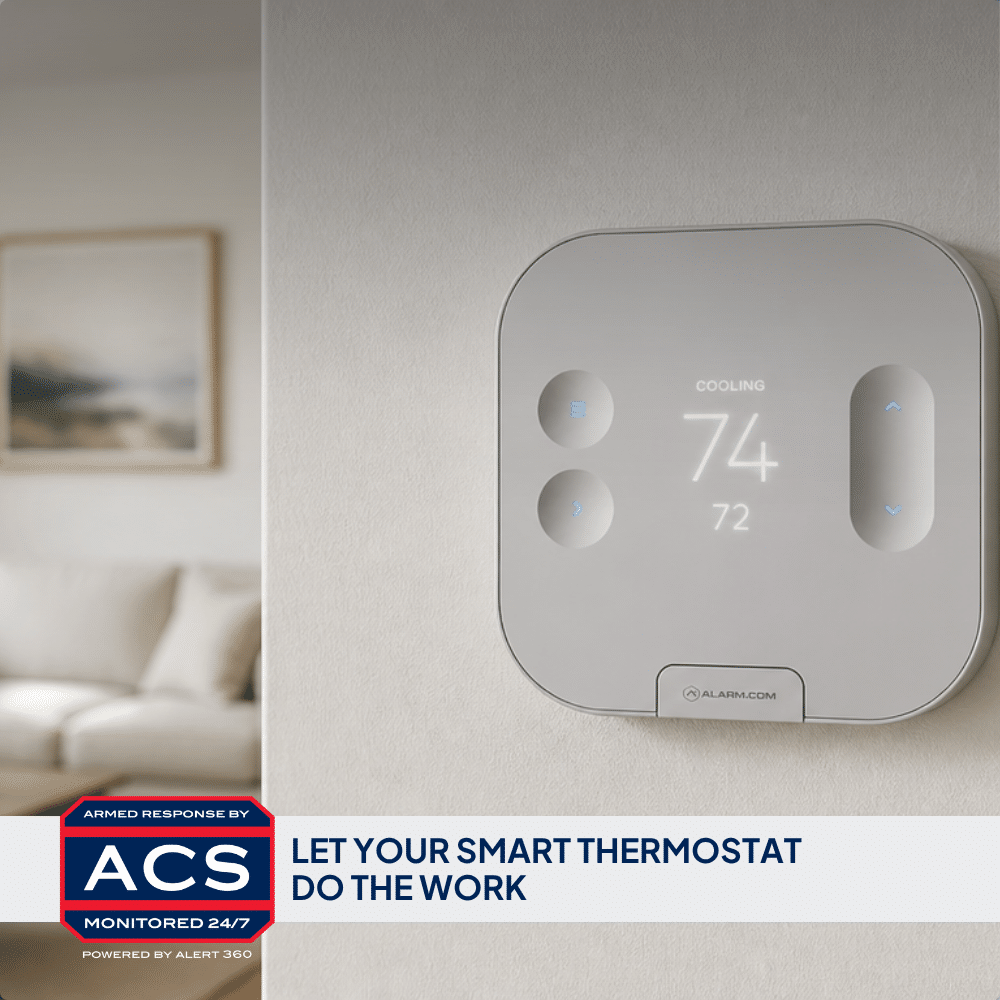 Smart thermostat controlled with the ACS Security app